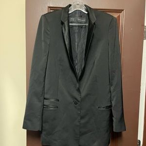 ZARA TUXEDO BLAZER L BLACK GENTLY USED